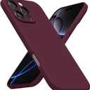 LoeoeL for iPhone 16 Pro Max Phone Case Silicone, Minimalist Ultra Thin Slim Soft Rubber Gel Solid Color Matte TPU Cute Case for Women Men, Girly Plain Aesthetic Design & Camera Cover, Burgundy Maroon