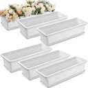FillTouch 6 Packs 23 Inch Window Flower Box Extra Large Window Sill Herb Garden Long Rectangle Planter Plastic Boxes Outdoor with Drainage Trays Boxes for Balcony Windowsill Patio Garden