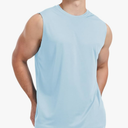 Men's Sleeveless UPF 50+ Swim Shirts Quick Dry Workout Tank Top UV Protection Running Gym Muscle T Shirts, Large