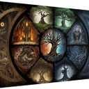 ijbnhd Large Diamond Painting, Tree of Life Moon Large Diamond Art Kits for Adults, Full Drill Round Big Diamond Painting, DIY Gem Art and Crafts for Home Wall Decor Gift 27.5 X 15.7inch