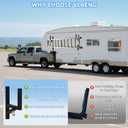 Cargo Trailer Ladder Rack-400lb Load-Carry 2-4 Ladders-Adjustable Aluminum Side Mount RV Ladder Rack-Rubber Pads/Bungee Cords/Hooks for Open/Enclosed Trailer/Garage/Shed Exterior/Interior Wall