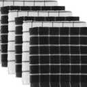 DII Basic Terry Collection Windowpane Dishcloth Set, 12x12, Black,