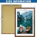 Hongkee 24x36 Poster Frame Set of 2, Rustic Brown Wood Style - Display 20x30 Picture with Mat or 24 x 36 Poster without Mat, Wall Mounting Horizontal and Vertical