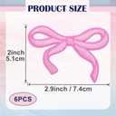6PCS Bow Iron on Patches, Pink Mini Bownknot Repair Clothing Patches, Cute Bow Embroidered Applique, Soft Bow Decorative Sew on Patch for Hats, Backpacks, Jeans