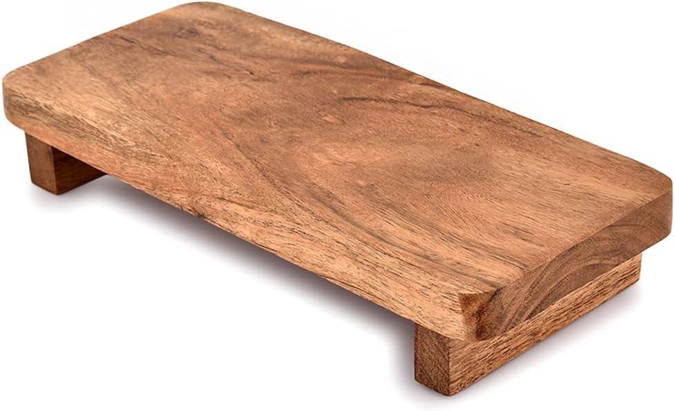 EDHAS Soapdish Acacia Wood Decorative Soap Dispenser Tray for Display Rustic Kitchen Bathroom Counter Sink Organizer for Soap Bottles (9" x 4" x 1.5")