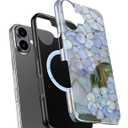 Goodon for iPhone 16 Case - Compatible with Magsafe - Dual-Layer Hard Shell & Silicone Cover - Protective Phone Case with Cute Wildflower Designs for Women - Pastel Hydrangea