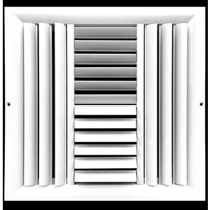 HVAC Premium 12''w X 12''h 4Way Aluminum Curved Blade Adjustable Air Supply HVAC Diffuser - Vent Duct Cover [Outer Dimensions: 13.65''w X 13.65''h]