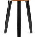 Indoor Plant Stand,Wood Mid Century Plant Table in Walnut Finish,Tall Plant Stand for Flower Pot,Modern Round Small Side End Table with Raised Design (Walnut, 12"x18")