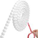 Leinuosen Flexible Molding Trim Peel and Stick for Walls 10ft Decorative Bead Pearl DIY Wall Trim for Bathroom Mirror Frame Border Backsplash Tile Ceiling Cabinet TV Wall Edge (White, 10ft /20 mm)