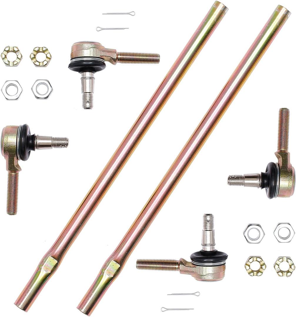 Tie Rod End Kit, Compatible With 2001-2005 Yamaha Raptor 660 660R, 2004 2005 Yamaha Yfz450 Yfz 450, Ball Joint Set, ATV UTV Part Accessories, 2 Tie Rods and 4 Tie Rod Ends