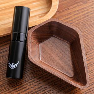 Coffee Bean Dosing Cup and RDT Spray Water Bottle Gift Set Coffee Bar Accessories Walnut Dosing Vessel/Single Dose Measuring Tray Kit