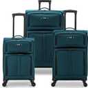 U.S. Traveler Anzio Softside Expandable Luggage with Spinner Wheels, Teal, 3-Piece Set (22/26/30)