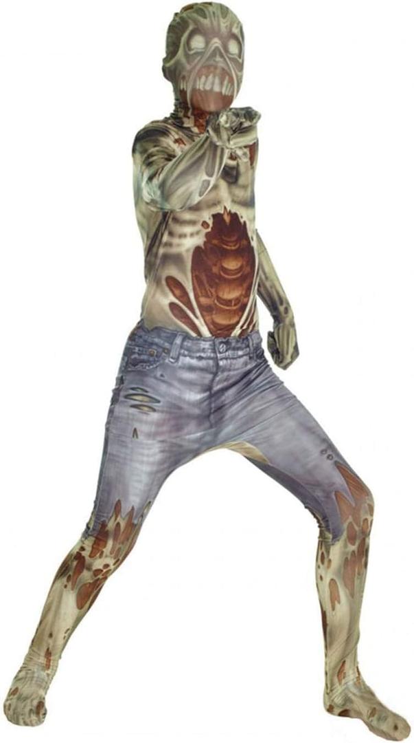 Morphsuits Zombie Costume For Kids Boys - Scary Halloween Zombie Outfit For Boys - Creepy Boys Costume (Medium)