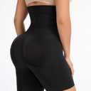 SHAPERX High-Waisted Tummy Control Shapewear for Women Seamless Zip-Up Easy-On Body Shaper Shorts Slimming Fit Underwear (Black, M)