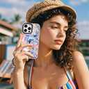 for iPhone 16 Pro Max Case, Blue Coastal Collage Pattern with Romantic Quote, Military-Grade Drop Protection, Seaside Daydream Soft TPU Protective Cover with Camera Control for Women Girls