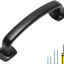 Ravinte Arch Cabinet Pulls Solid 10 Pack 3 Inch Matte Black Kitchen Cabinet Handles Flat Square Foot Curved Drawer Pulls Hardware for Kitchen Cabinet