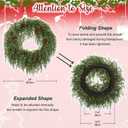 24 inch Christmas Wreath for Front Door, Real Touch Cedar Wreath with Pinecones Large Christmas Door Wreaths Artificial Hanging Pine Wreath for Xmas Indoor Outdoor Windows Holiday Decorations