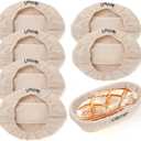 6 Pack Bread Proofing Basket Cover, 12 Inch Oval Banneton Liner, Linen Sourdough Bowl Covers for Bread Rising (12 Inch Liner)