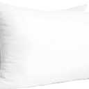Cotton Hotel Pillows, U.S. Made Hypoallergenic Pillows with Down Alternative Fiber Fill for Side & Back Sleepers, Set of 2, Firm