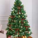 3 x 24 Pcs Velvet Christmas Tree Bows Velvet Bows for Christmas Tree Pre-Cut Ribbon for Xmas Tree, Garland Decor, Wreath, Gift Decorations (5x7 Inches, 3/8" Wide - Red)