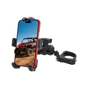 MOMI RAC GP UTV Phone Mount Heavy Duty, Aluminum SXS Phone Holder 360° Adjustable for 1.75"-2" UTV Round Bar, Fit RZR Ranger Maverick x3 Talon Pioneer Mule for 4 to 7.2 Inch Cell Phone