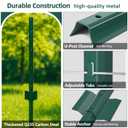 Metal Fence Post 4feet, Heavy Duty Garden Fence Post for Holding Wire Fence, Sign U Post Pack of 10 Sturdy Outdoor No Dig Fence Post for Garden Yard Green