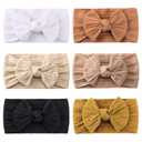 Jollybows 6pcs Baby Nylon Headbands Hair Bow Elastics Hairbands Hair Accessories for Baby Girls Newborn Infant Toddlers Kids 