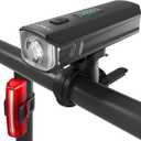 Bike Lights for Night Riding, Bicycle Light Front Headlight and Back Taillight with 4+5 Light Modes, USB Rechargeable Bright Bike Headlights for Cyclists and Commuters (1pack)