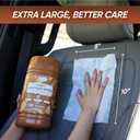 Air Jungles 3in1 Leather Wipes 50 Count, Extra Large 8" x 10" Size, Clean Condition Protect Wipes for Leather Car Seat, Furniture Couch, Shoes Boots Bags Purse Apparel