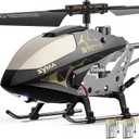 SYMA RC Helicopter Toy,RC Helicopter with 16Mins(2 Batteries),Altitude Hold,One Key Take Off/Landing,3.5 Channel,Gyro Stabilizer,RC Airplane Toys for Kid Boy Girl Playing Indoor (Black)
