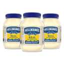 Hellmann's Mayonnaise 3 Count Real Mayo For a Creamy Condiment for Sandwiches and Simple Meals Gluten Free, Made With Cage-Free Eggs 30 Oz, BB Date 03/30/2025