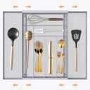 Sedegn Silverware Organizer Metal Mesh, Large Drawer Organizer, Utensil Cutlery Tray for kitchen drawers, Expandable Flatware Organizer with 8 Compartment Silver 11.6"~20" x 17.3"