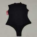 PUMIEY Sleeveless Bodysuit for Women Mock Turtle Neck Sexy Tank Tops Body Suits Women Clothing Jet Black, Small