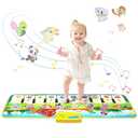 M SANMERSEN Piano Mat, 39.5" X 14" Musical Mat Floor Piano Keyboard Mat 8 Instrument Sounds Piano Mat for Toddlers Touch Play Dancing Mat Toy for 1 2 3 Year Old Boy and Girl Gifts