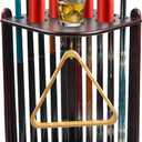 Pool Stick Holder Floor Stand, 10 Cues Solid Wood Billiard Pool Cue Rack, Pool Table Accessories (Mahogany)