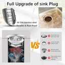 2 x 3 in 1 Kitchen Sink Drain Strainer and Stopper Combo,304 Stainless Steel Pop-up Kitchen Sink Stopper,Anti-Clog Kitchen Sink Bounce Core Strainer Basket Filter for US Standard 3-1/2'' in Drain