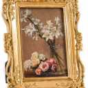 4x6 Vintage Picture Frame, Gold Picture Frame with Real Glass Front, Ornate Antique Retro Photo Frame, Wall or Table Top Photo Display, Vintage Decor, Gallery, Gift Idea, Style: Victorian