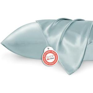 Bedsure King Size Satin Pillowcase Set of 2 - Light Turquoise Silky Pillow Cases for Hair and Skin with Envelope Closure, Similar to Silk Pillow Cases, Gifts for Women Men, 20x36 Inches, 2pcs