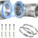 Upgraded Magnetic Dryer Vent Connector Kit, Quick Connect for 4" Dryers, Airtight Seal, Easy to Clean, Applicable to Most Dryers, Including a 2.6ft 4" Duct and two Clamps