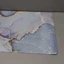 Extended Gaming Mouse Pad, XXL Large Desk Pad 30 x 14 Inch, Big Computer Keyboard Mousepad, Waterproof Mouse Mat with Stitched Edges and Non-Slip Base for Women Office Gaming, Blue Marble