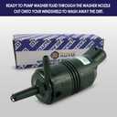 385-232316B Windshield Washer Pump (Rear) w/Grommet - Compatible with Chevrolet (Chevy), Buick, GMC, Cadillac, Pontiac - Replaces OEM #: 89001126, 22127573, 22087136, 22054177