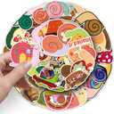 2 x Snail Stickers 50Pcs Snail Waterproof Vinyl Decals for Children and Adolescents Party Supplies Water Bottles Bicycle Laptop Refrigerator Luggage Computer Mobile Phone Skateboard Bike (Colourful-H3)