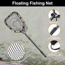 PLUSINNO Floating Fishing Net for Steelhead, Salmon, Fly, Kayak, Catfish, Bass, Trout Fishing, Rubber Coated Foldable Landing Net with Fixed or Telescoping Pole Handle, Fishing Gear and Gifts for Men, Large