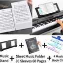 Music Stand for Sheet Music. Compatible with Yamaha PSR/YPT/KB/P/DGX Series Keyboard Music Score Stand, Keyboard Sheet Music Stand with 4 Music Book Clip.1 Sheet Music Folder