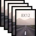 8x12 Picture Photo Frame 12 Pack, Black Poster Frames for Horizontal or Vertical Wall Mounting