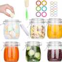 AuroTrends 25oz Glass Jars with Airtight Lids 6Pack - Large Kitchen Canisters for Food Storage, 750ml Leakproof Canning Jars with Wide Mouth, Ideal for Flour, Coffee, Snacks & Home Organization