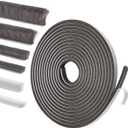 Self-Adhesive Weather Stripping Seal for Doors & Windows  Soundproof Insulation Gap Filler for Sliding, Exterior, Front, and Jamb Frames  0.2" x 0.35" x 16.5 ft, Gray