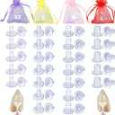 24 Pairs Heel Protectors for Shoes, 4 Sizes High Heel Protectors for Walking on Grass and Uneven Floor, Clear Heel Cover Cups Perfect for Wedding Outdoor Events