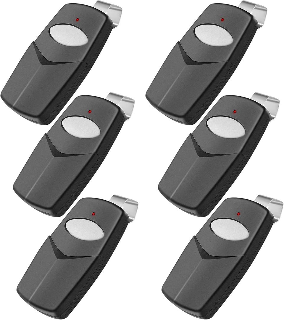 6 for 10 Dip Switch Multicode & Stanley Gate Opener Remote 300MHz & 310MHz,Compatible with 10 Digit Multicode Gate Opener,for Multi code Garage Door Opener Remote 3089 1050,Gate Remote Control Clicker (Black,White)