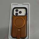 BUTAIGA for iPhone 17 Pro Leather Case with Stand, AntiSlip Grip Ring, Fits for MagSafe (Brown, IP17 Pro6.3inch)